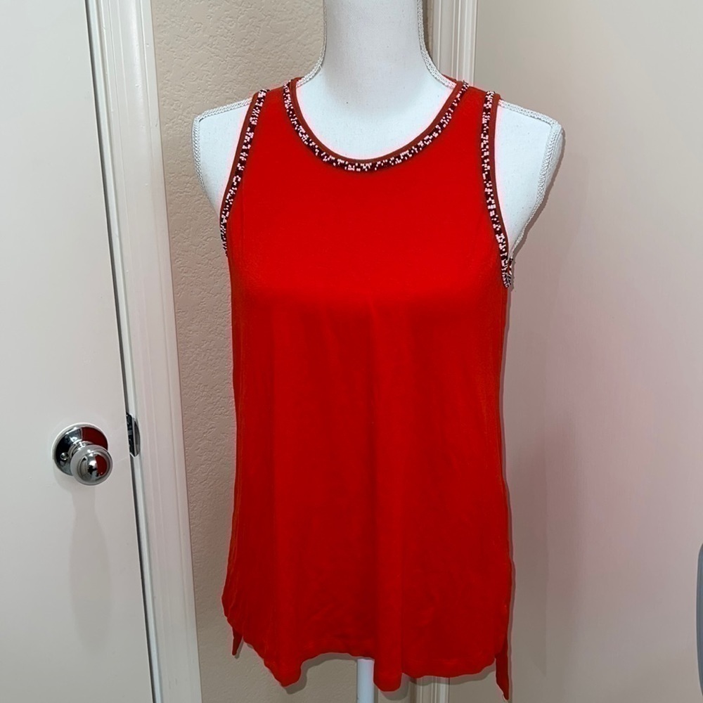 Vince Camuto beaded neckline tank top - Picture 1 of 7